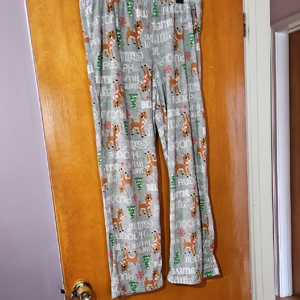 Gray Holiday Reindeer Pajama Pants